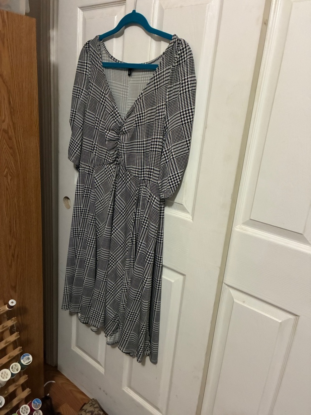 torrid Black & White Plaid Knot-Front Midi Dress 4X